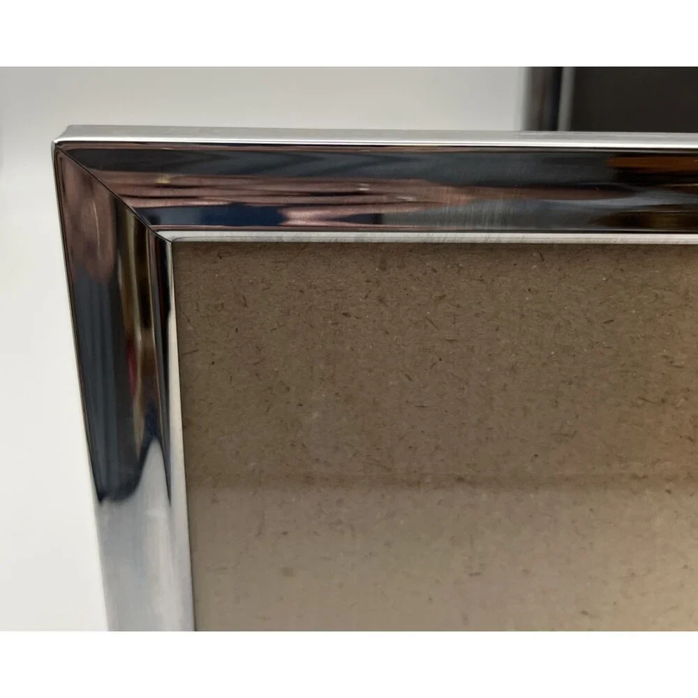 Lot of 2 Burnes of Boston Silver Picture Frames 6x6 Square Chrome Minimalist